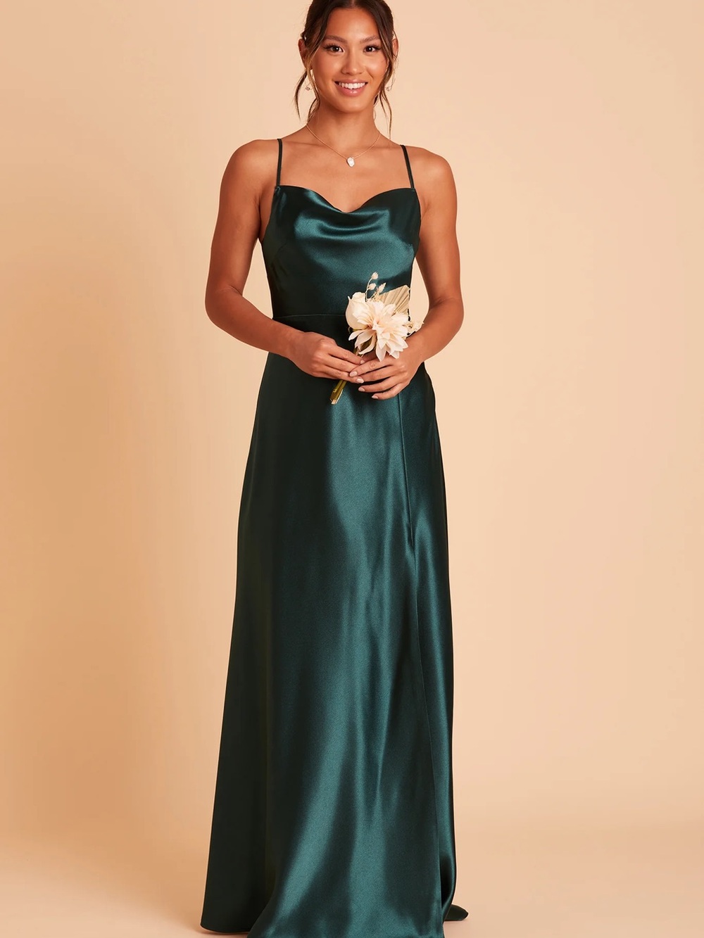 Birdy Grey Lisa Dress shiny satin emerald